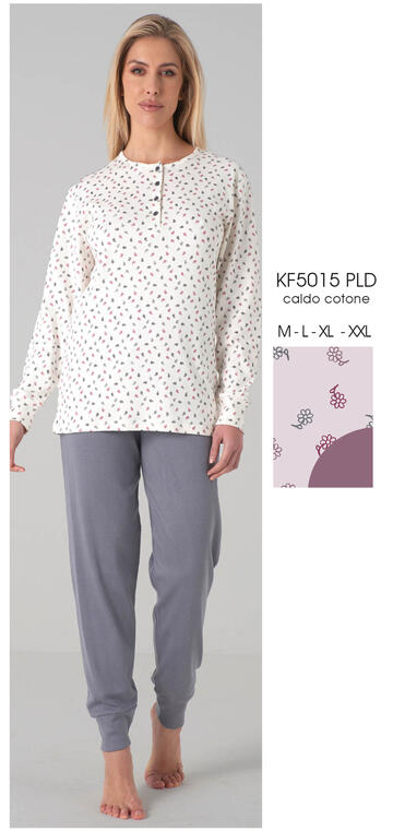 ART. KF5015 PLD- pigiama donna m/l interlock kf5015 pld - Fratelli Parenti